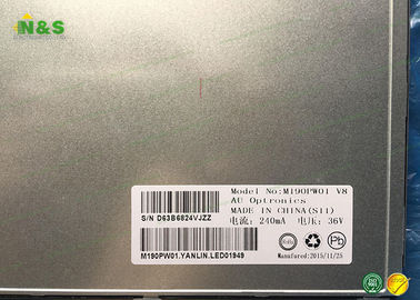 250 painel M190PW01 V8 do ² 1440*900 RGB AUO LCD do CD/m 19,0 polegadas